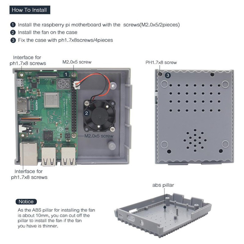 Hộp Đựng Bảo Vệ Cho Raspberry Pi 3 El B + / 3b / 2b / B +