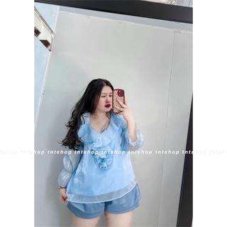 SET ÁO BÈO TƠ + QUẦN TAFTA 2 LỚP [TNT SHOP BIGSIZE 60KG 90KG]