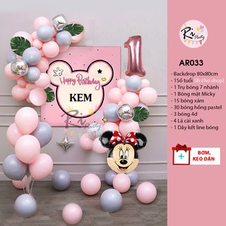 [Backdrop tên bé] Set bóng trang trí chủ đề Chuột Mickey Siêu Hot