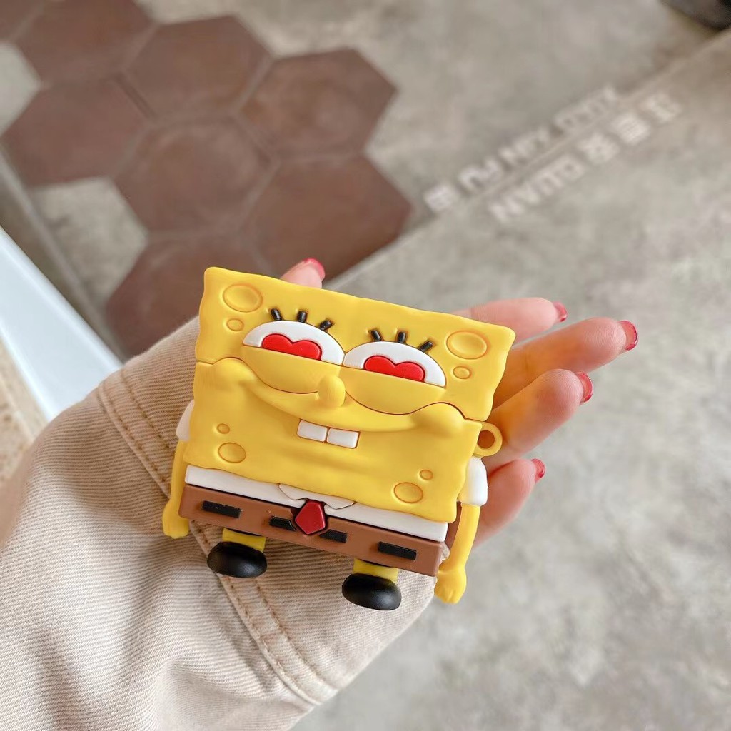 Vỏ Bảo Vệ Hộp Sạc Tai Nghe Airpods 1 / 2 / Pro Hình Spongebob Xinh Xắn | BigBuy360 - bigbuy360.vn