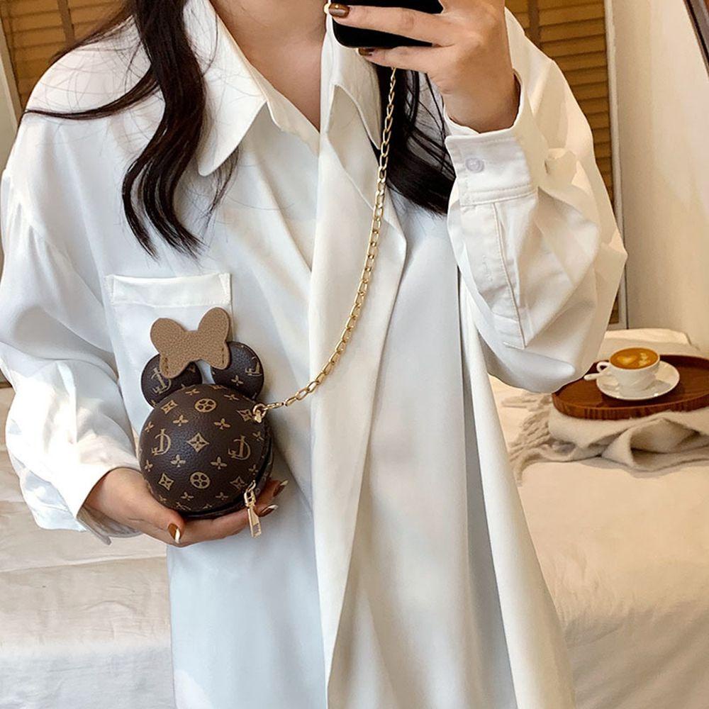 Túi Đeo Chéo Da PU Mini Họa Tiết Chuột Mickey Đơn Giản Nhiều Màu Sắc Thời Trang Cho Nữ