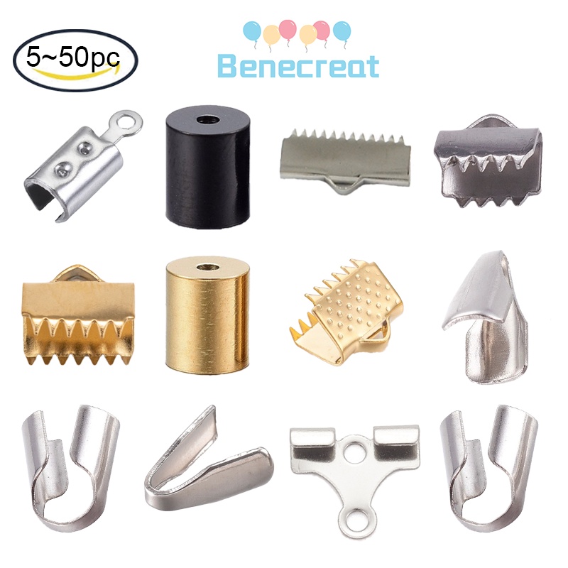 Bộ 5 Cái 50 Đầu Nối Dây Cáp Bằng Thép Không Gỉ Màu Vàng Đen