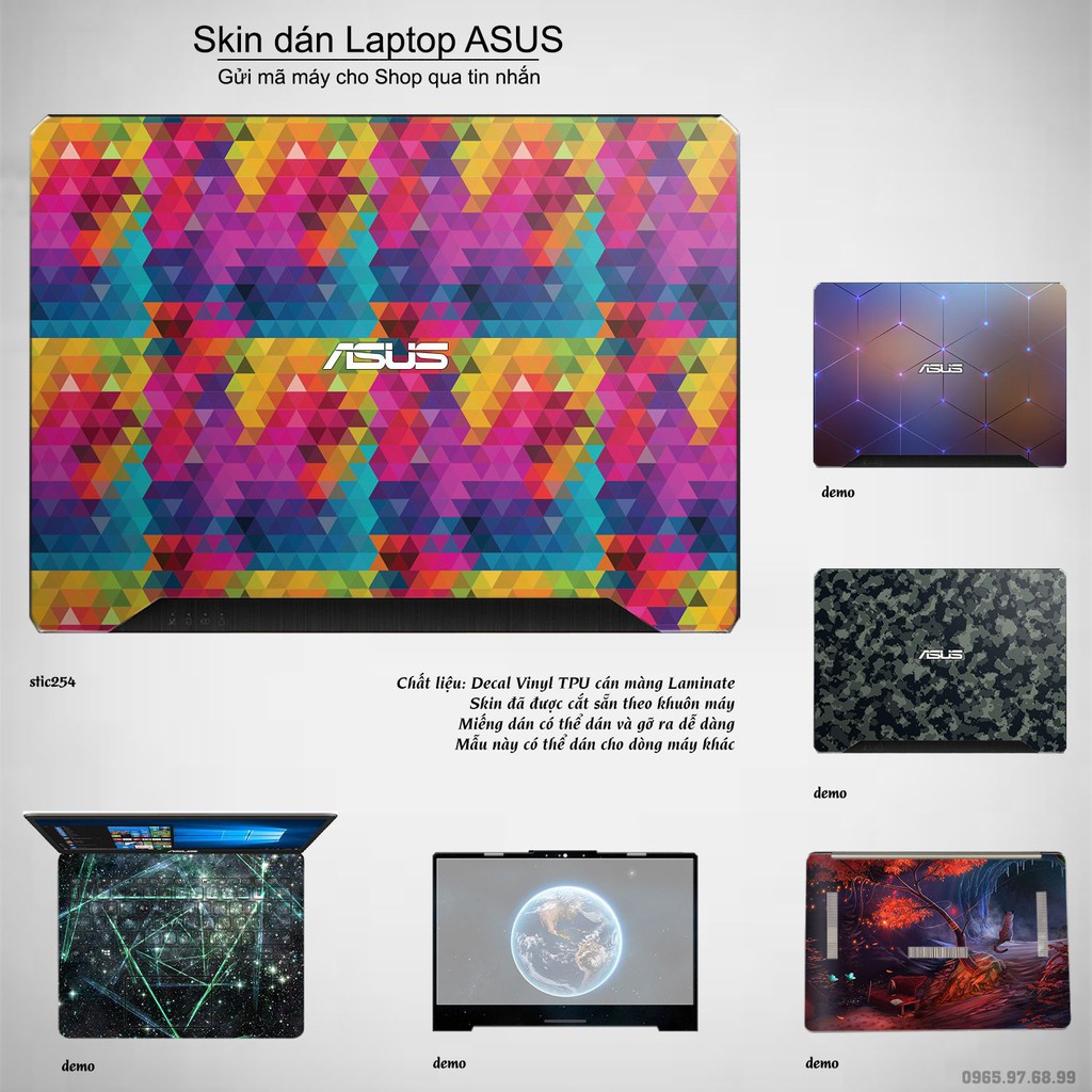 Skin dán Laptop Asus in hình spectrun - stic254 (inbox mã máy cho Shop)