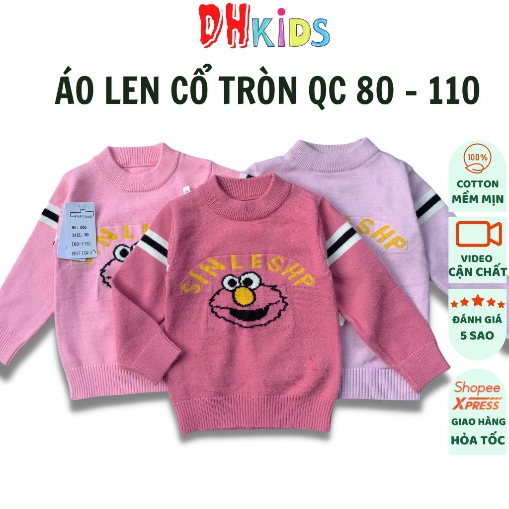 Áo len cổ tròn cho bé trai, bé gái, len quảng châu cho bé 6 - 18Kg .