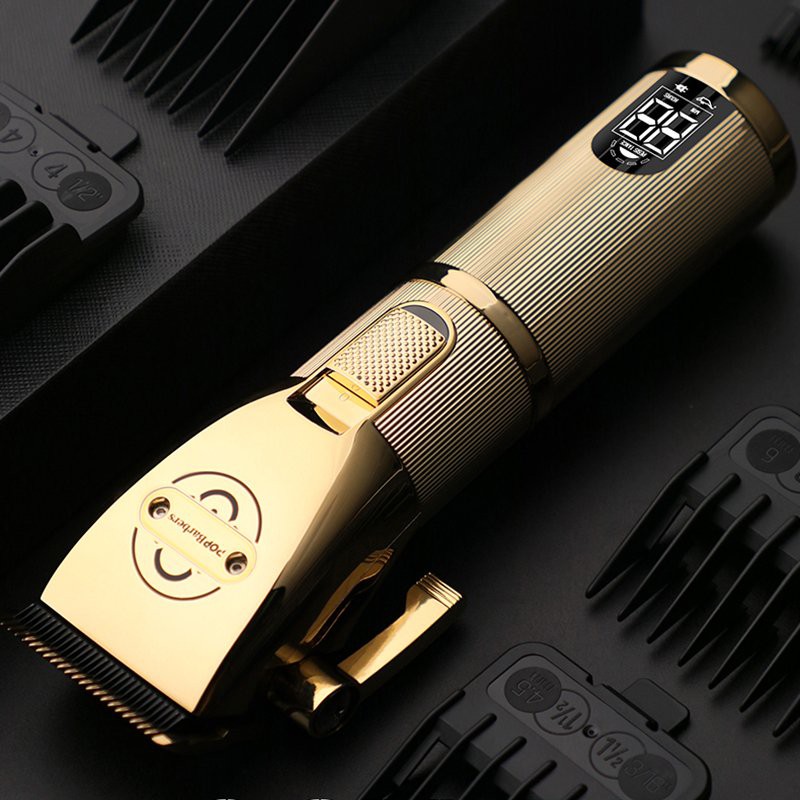 Tông đơ bấm viền vàng ánh kim công suất 6.5w có đèn LED pop barbers P800