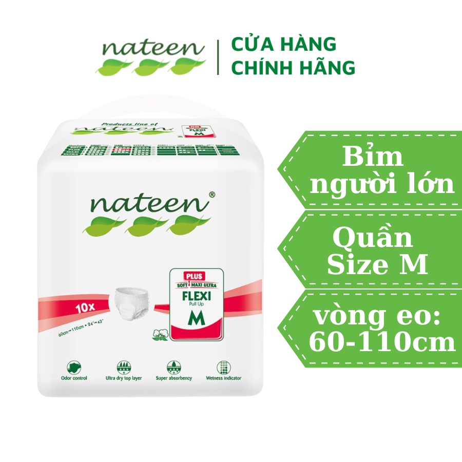 Tã Quần Người Lớn Nateen Siêu Thấm SIZE M 10 MIẾNG