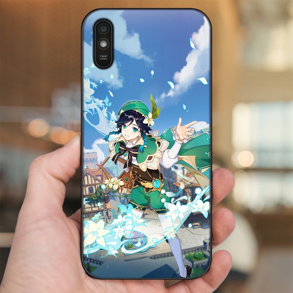Ốp lưng Xiaomi Redmi 9A viền đen in hình Venti Genshin Impact