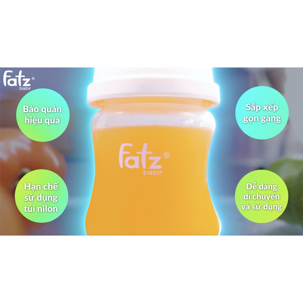 Bộ 3 Bình trữ sữa cổ rộng 140ml Fazt Baby (vừa máy Spectra, Avent, Fatz)