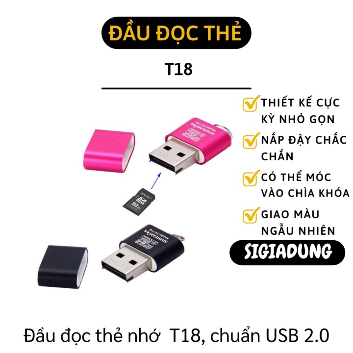 [SGD] Đầu Đọc Thẻ Nhớ - Đầu Đọc Thẻ Nhớ USB 2.0 Mini, Tốc Độ Truy Cập Lên Tới 480Mbps 7282