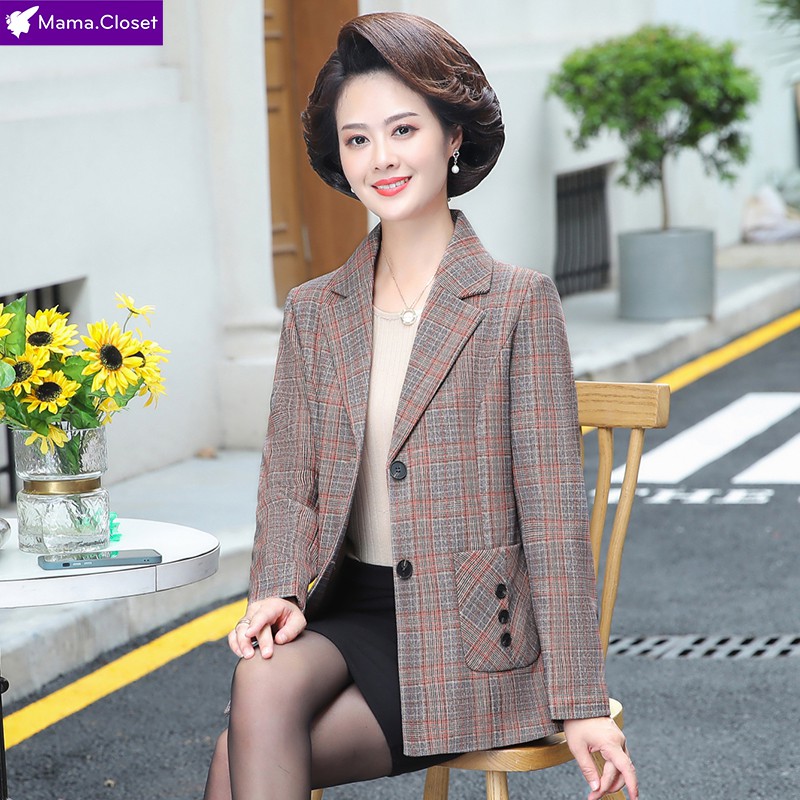 #DL08 ÁO VEST DẠ MỎNG KẺ CARO SANG TRỌNG DÀNH CHO MẸ, CHO PHỤ NỮ TRUNG NIÊN, HÀNG QUẢNG CHÂU CAO CẤP MỚI HOT NHẤT 2021