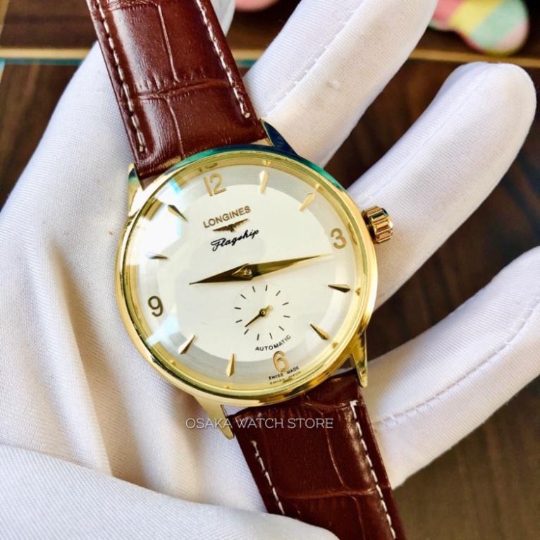 Đồng Hồ LONGINES Nam Cổ Điển 38mm Dây Da Máy AutoQuarzt Mới