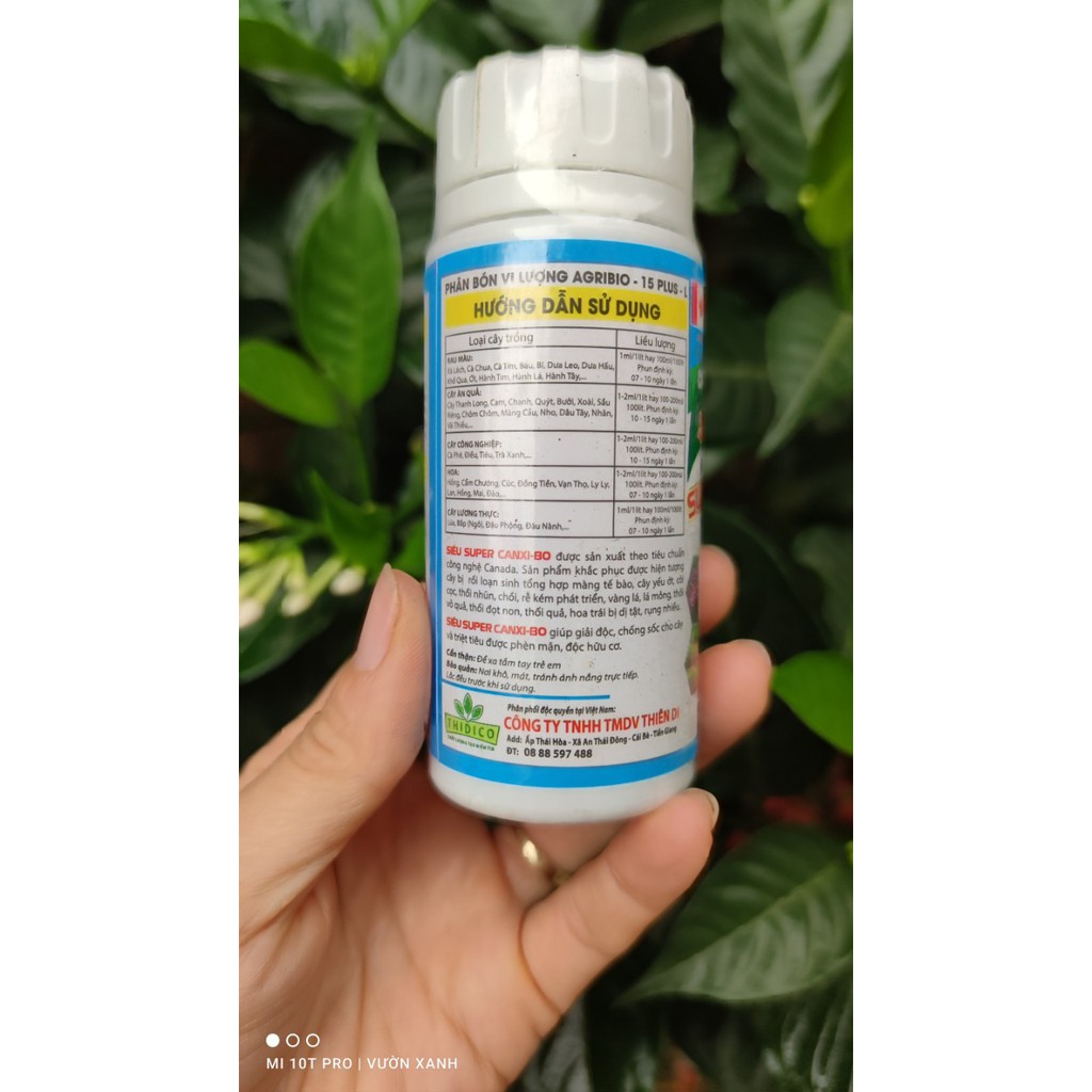 Super Canxi Bo chuyên cho hoa cây cảnh với thành phân Bo hữu cơ giúp cây dễ hấp thụ chai 100ml