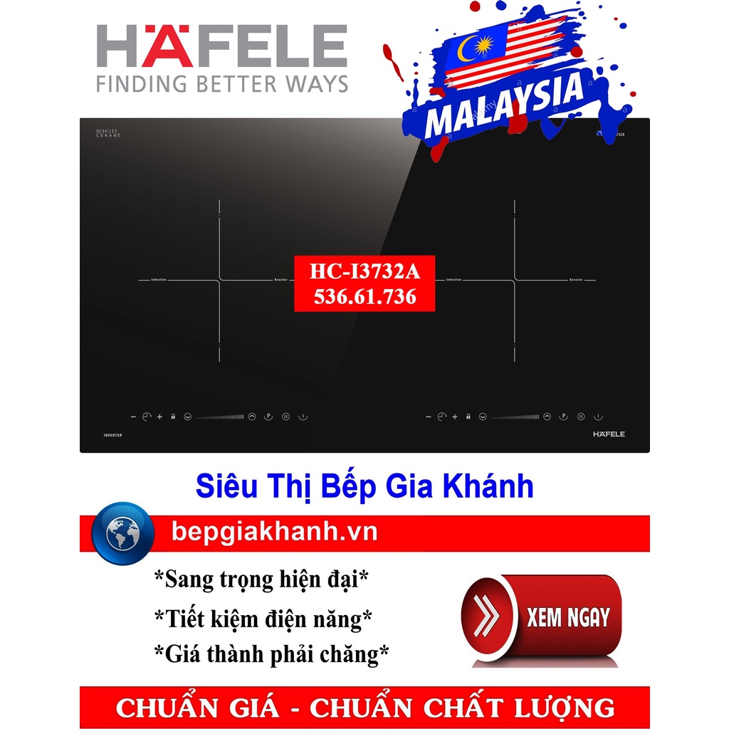 [HCM]Bếp từ đôi Hafele HC-I3732A 536.61.736 nhập khẩu Malaysia