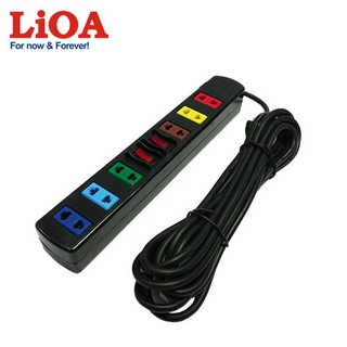 Ổ Cắm Điện 6S Dây 3m x 2 Lioa 6S3 - Đen
