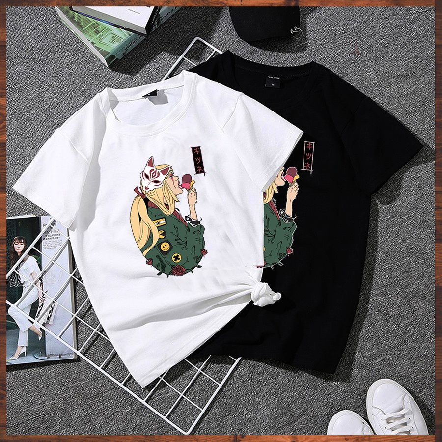 Áo thun unisex tay lỡ họa tiết hoạt hình vải dày mịn 20NU1129