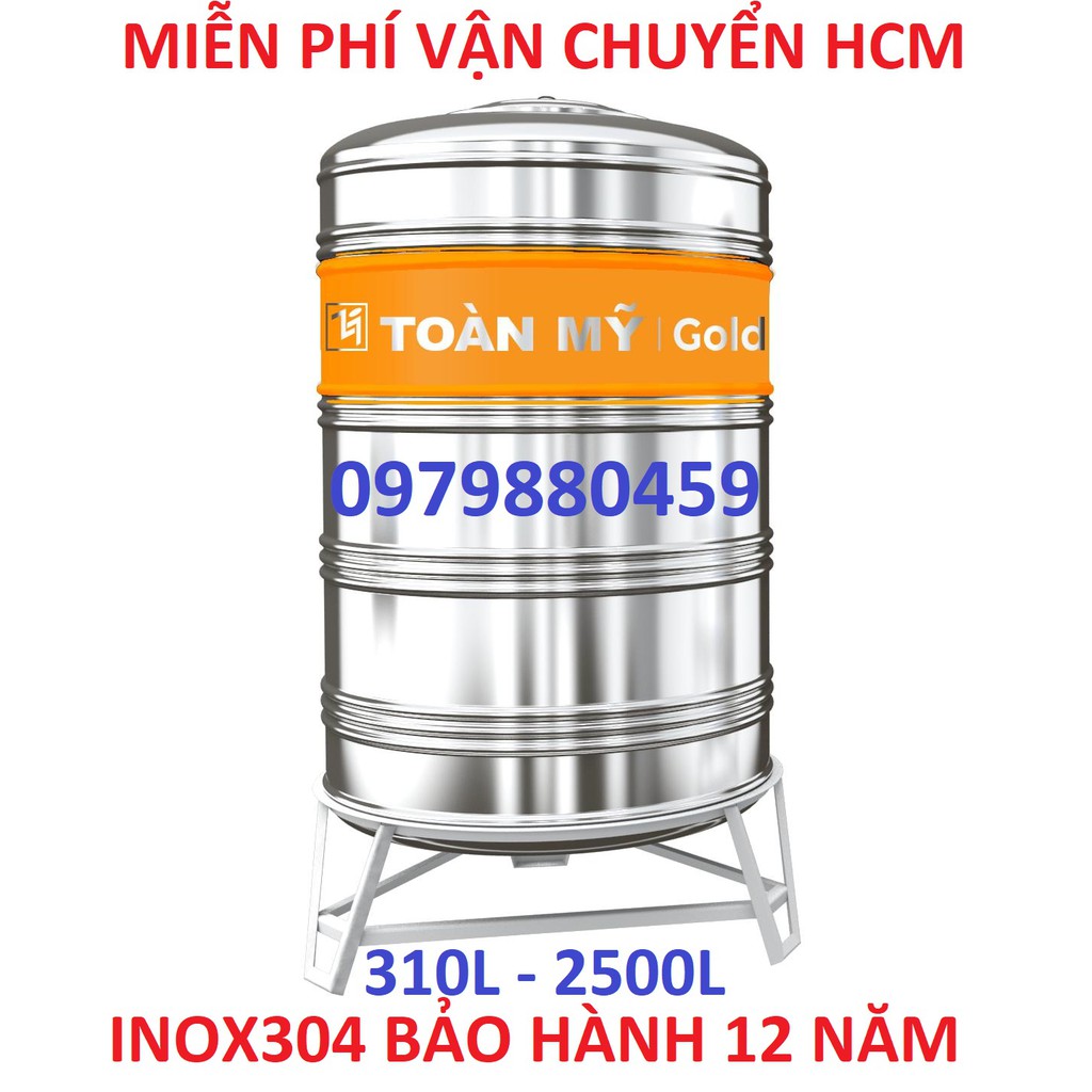 Bồn nước đứng INOX304 Toàn Mỹ Gold, bảo hành 12 năm