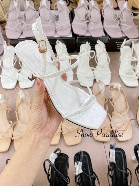 Giày cao gót 6p giày gót nhọn giay quai mãnh giày sandal cao gót nữ SHOES PARADISE XK1