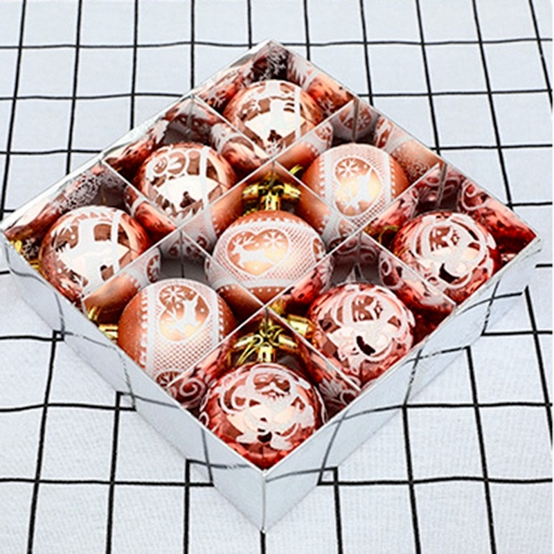 Set 9 quả châu 6cm trang trí cây thông giáng sinh năm mới