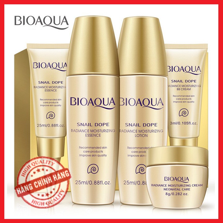 Bộ Kit Dưỡng Da Mini Snail Dope Bioaqua 5 Món
