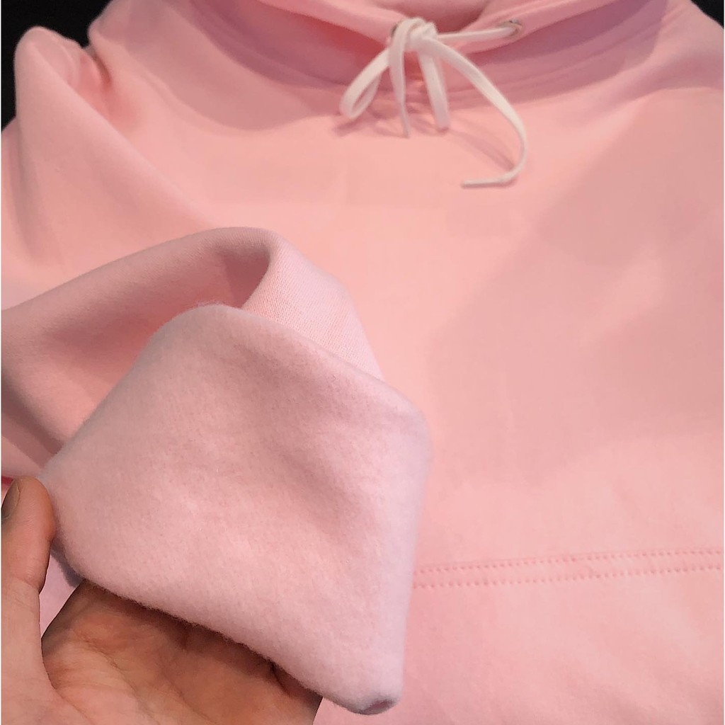 [FREESHIP] áo hoodie hồng phấn trơn unisex - áo khoác nỉ bông hoodie light pink