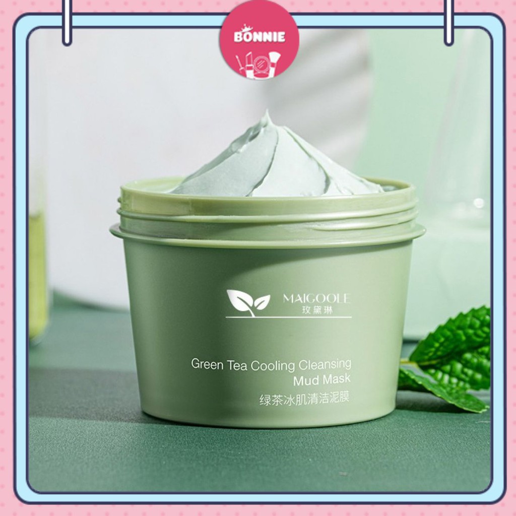 Hũ Mặt Nạ Đất Sét🍑FREESHIP🍑Mask Trà Xanh MAIGOOLE Mát Lạnh Detox Thải Độc Da 100G