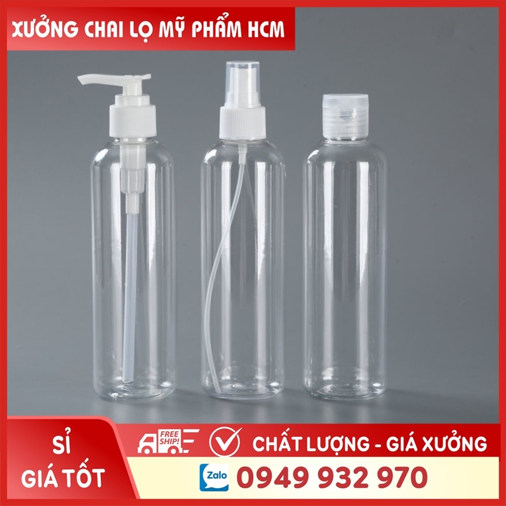 Chai Nhựa Pet Vòi Nhấn 100ML/250ML Chiết Mỹ Phẩm (Dầu Gội, Sửa Tắm, Gel Rửa Tay) - Chai Lọ Mỹ Phẩm