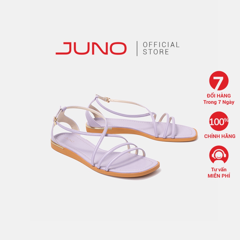 Giày Sandal 3cm Thời Trang JUNO Bệt Dây Đan Chéo SD03058