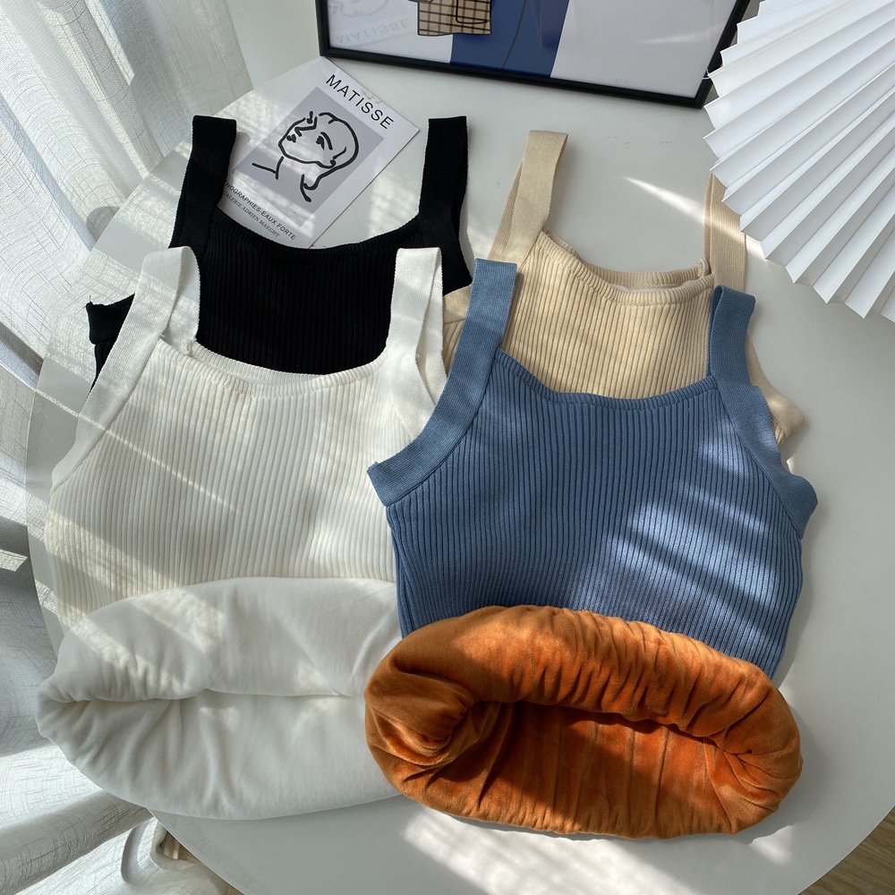 Áo hai dây nữ màu trơn thời trang Hàn Quốc