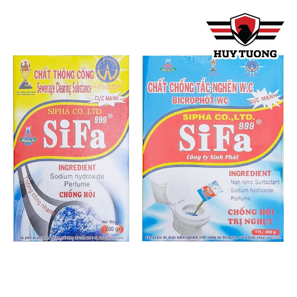 Bột thông tắc cống, bột thông tắc bồn cầu Sifa siêu mạnh 200g - Huy Tưởng