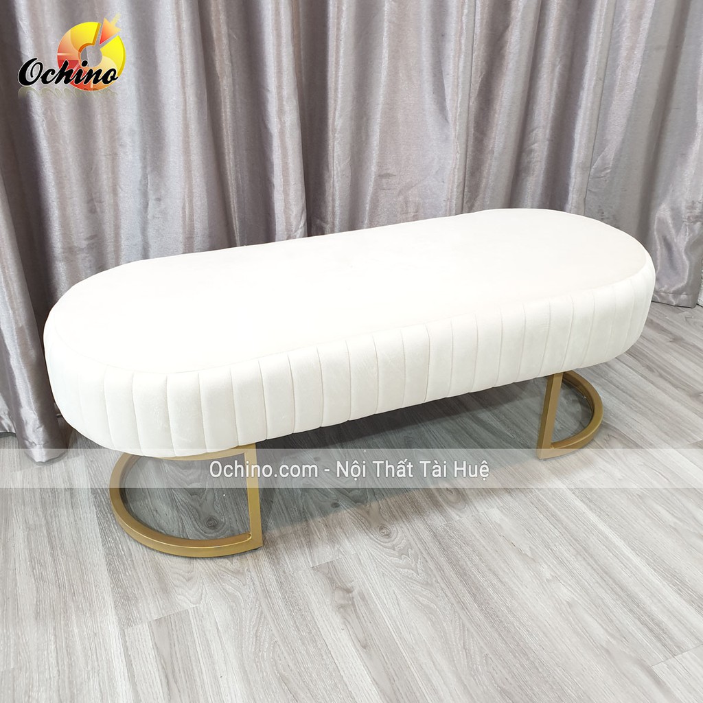 Ghế Dài Ngồi Chờ (Hình Bầu Dục Chân vàng Sang Chảnh) SIZE Dài 1m6 rộng 45cm