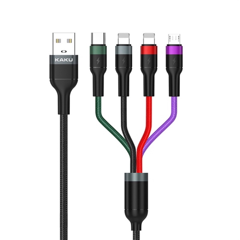 Cáp sạc 3 đầu Kaku 481 sạc nhanh 3.2A cùng lúc nhiều máy