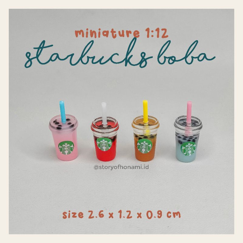 MINIATURE 1: 12 STARBUCKS BOBA BUBBLE TEA TOY DRINK