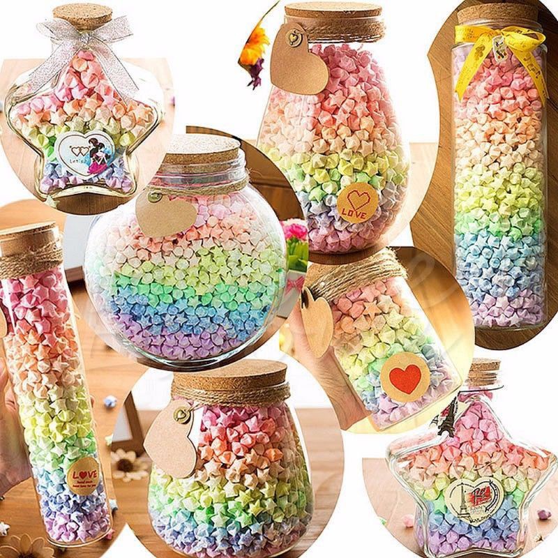 Bộ 30 Giấy Gấp Ngôi Sao May Mắn Màu Dạ Quang