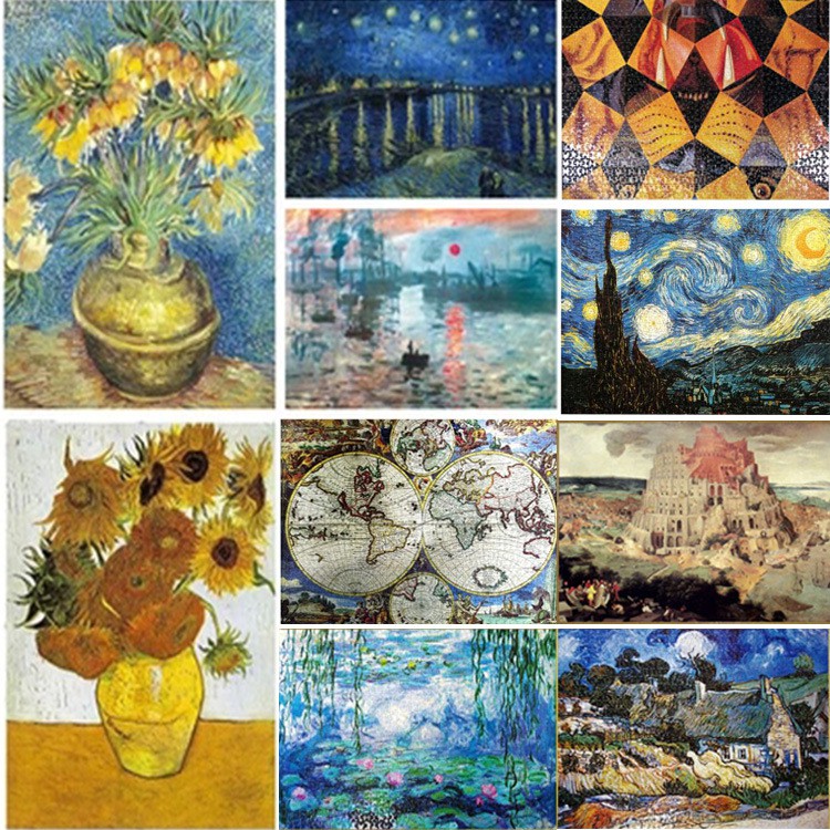 Bộ Xếp Hình Họa Tiết Tranh Sơn Dầu Van Gogh 1000 Mảnh