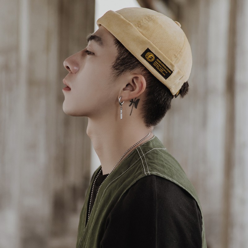 Mũ nồi beret Unisex nhung Phong cách Hiphop Nón nồi Beret Nam nữ Thời trang Hàn Quốc