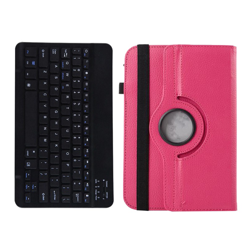 Tablet Case+Keyboard for Teclast M40 Teclast P20HD ALLDOCUBE iPlay20 Wireless Keyboard+Flip Case(Rose Red)