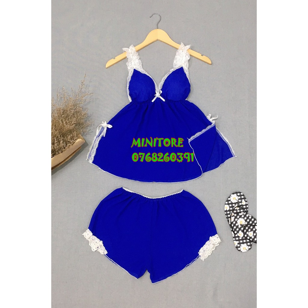 [FREESIZE DƯỚI 60KG] ĐỒ NGỦ VOAN MỎNG CÓ MÚT 2 DÂY BÈO, VẢI MỀM MÁT PHÙ HỢP MẶC NGỦ NHIỀU MÀU - Bộ voan mút dây bèo | BigBuy360 - bigbuy360.vn