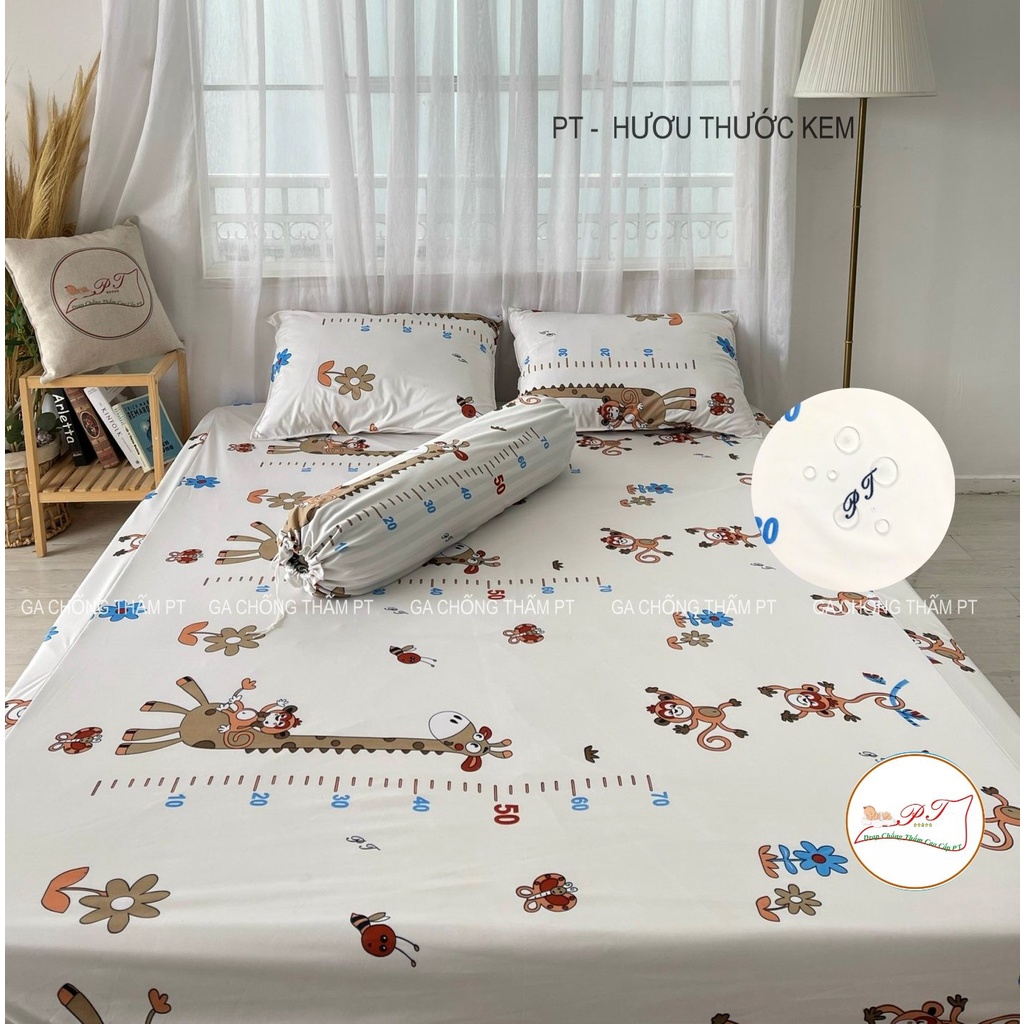 Ga chống thấm cotton cho bé, drap chống thấm nước cao cấp pt chính hãng bọc đệm bảo vệ nệm mềm mịn mát