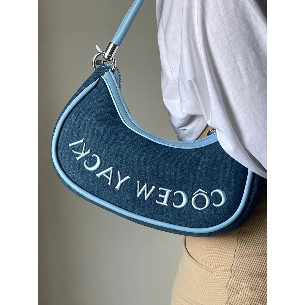 Túi Xách Đeo Vai / Kẹp Nách Chất Liệu Denim Thời Trang 2022 Mới Mẻ Cho Nữ