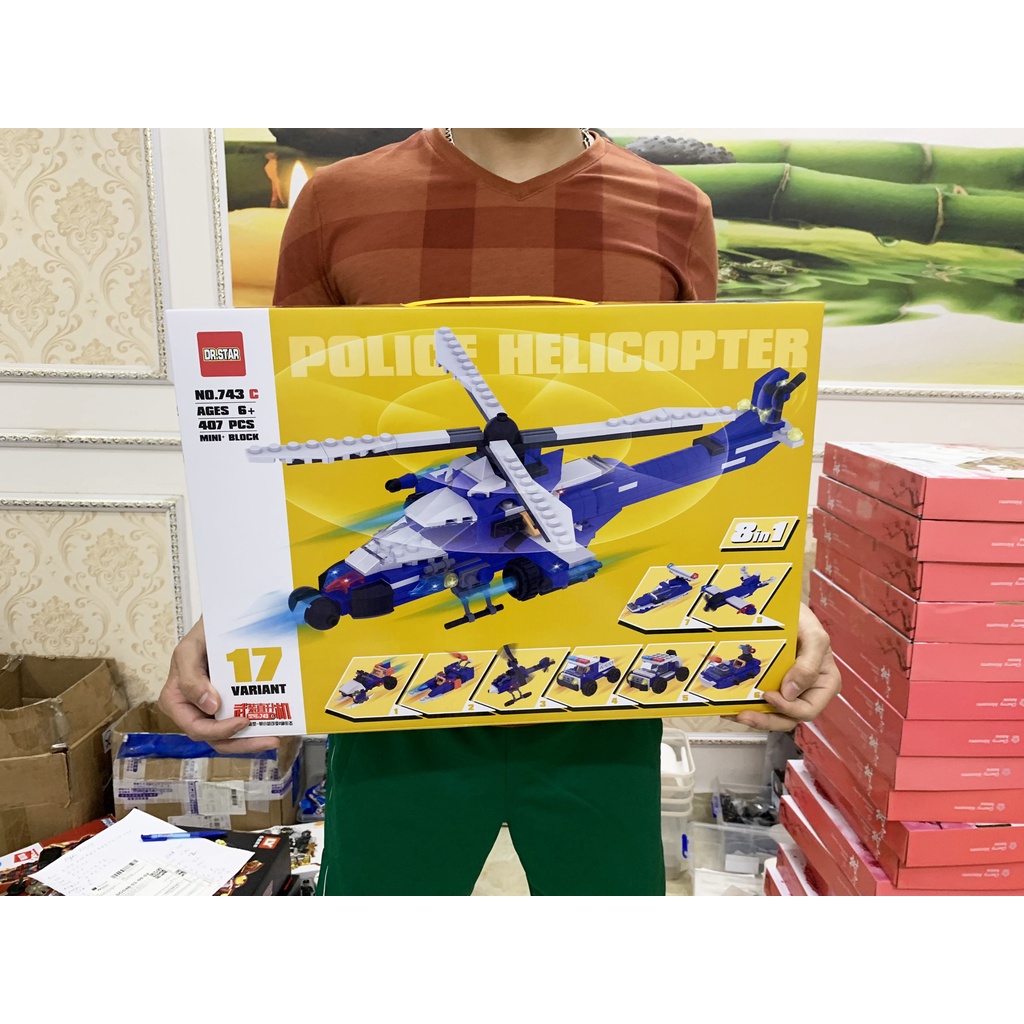 407 Chi Tiết – Bộ Đồ Chơi Lắp Ghép Mô Hình Máy Bay Trực Thăng, Lắp Ráp Mô Hình Tàu Bay Chiến Đấu