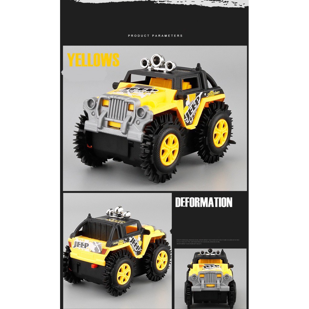 Mô hình xe ô tô địa hình Crazy Racers  có bánh răng cao su cho bé xoay 180 độ