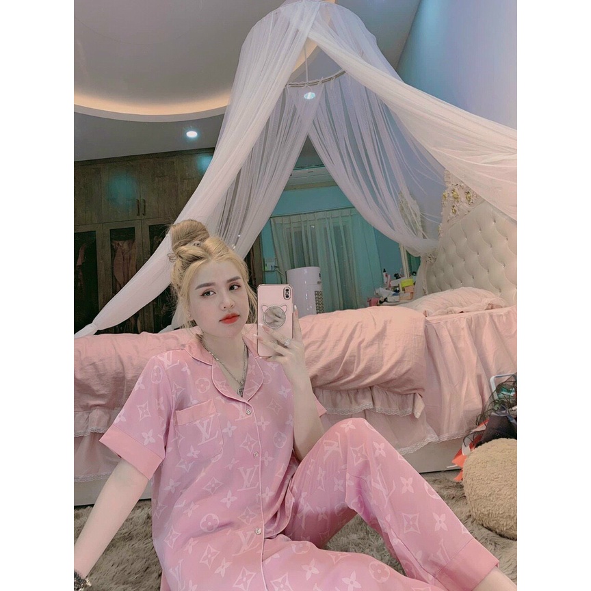 [MGCD] Đồ Ngủ Nữ Cao Cấp, Bộ Ngủ Pijama Lụa Mango Cao Cấp Cộc Tay Quần Dài Công Chúa Dễ Thương