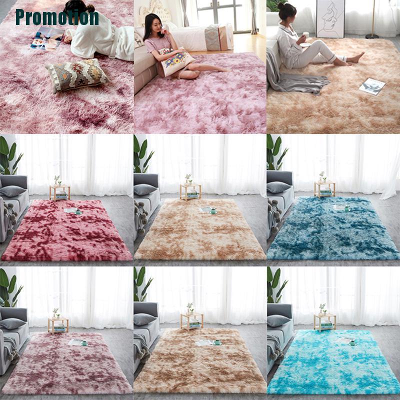 Thảm trải sàn chất liệu lông mềm họa tiết màu nhuộm độc đáo trang trí nhà cửa