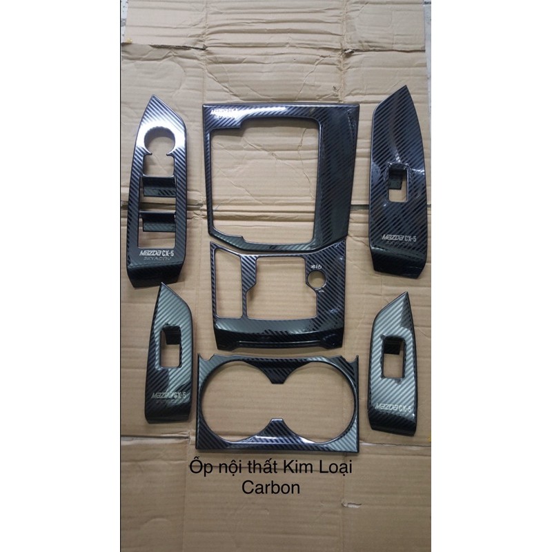 Ốp nội thất xe mazda Cx5 2018-2023 vân Đá bóng sang + Carbon + Titan Phụ kiện trang trí 2019 2020 2021 2022