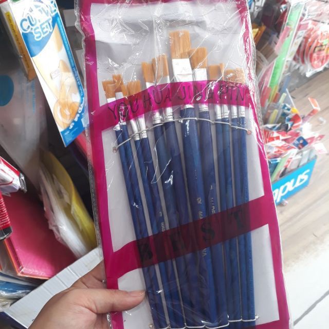 BỘ CỌ VẼ CÁN XANH GIÁ RẺ ( 12 CÂY)