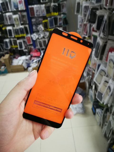 Cường lực 19D Redmi 5 Plus Full màn Full keo Ôm viền 2.5D cao cấp ( tặng keo mép giấy lấy bụi )