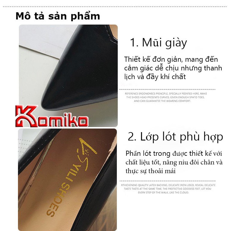 [HOT SALE] Giày cao gót nữ đế vuông 5cm da mềm cao cấp - KOMIKO_shoes