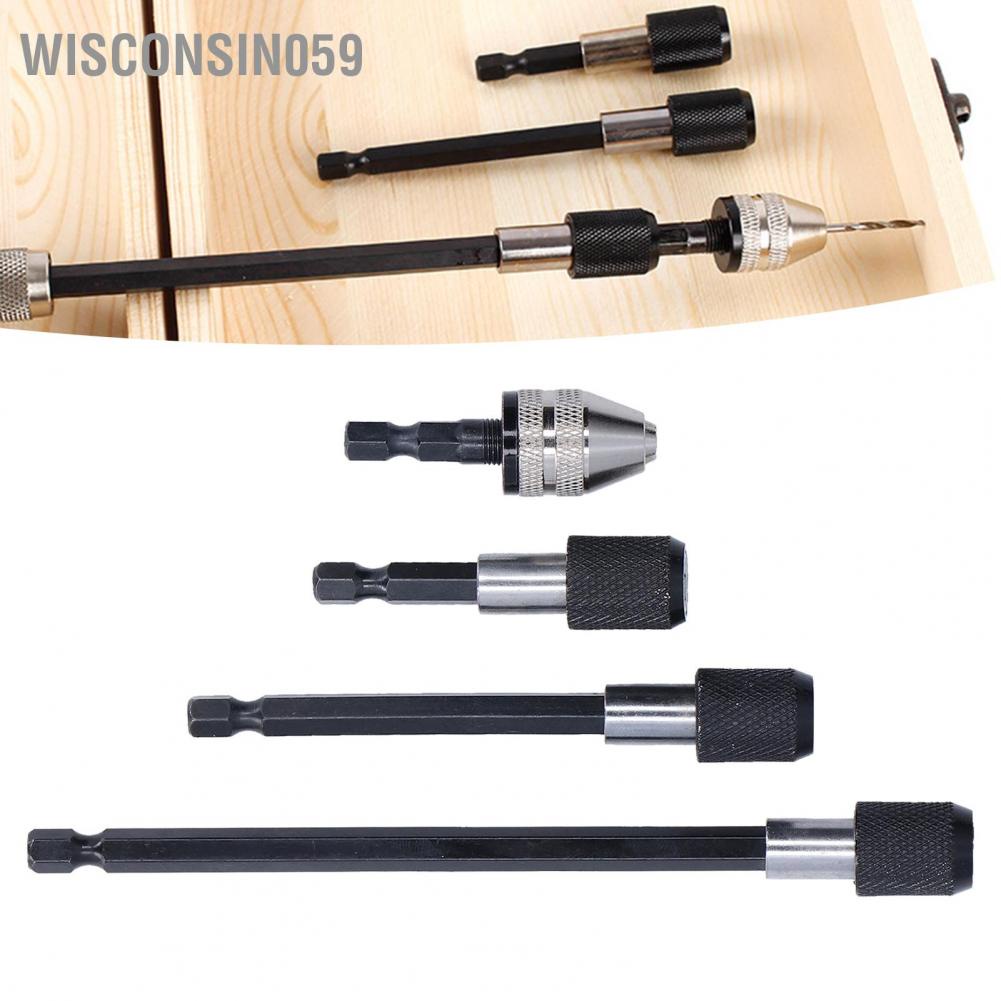 Wisconsin059 1/4in Hex Shank Drill Bit Extension Set Power Tool Magnetic Adapter Holder with Quick Chuck