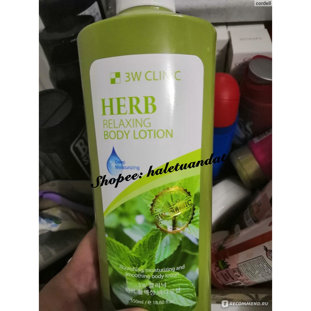 Dưỡng thể 3W Clinic Herb Relaxing Body Lotion 550ml