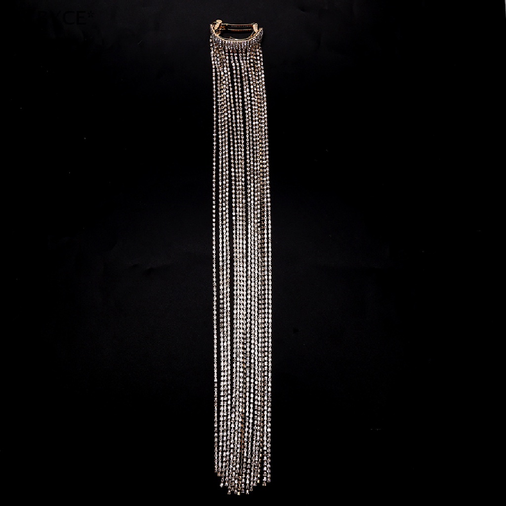 Kẹp Tóc Chuỗi Dài Đính Đá Lấp Lánh Thời Trang Cho Nữ